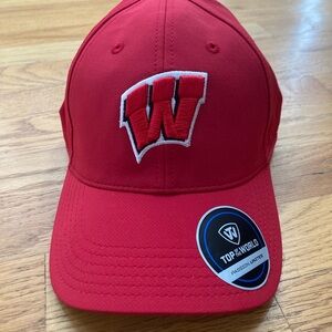 Top of the World Red Cap with Wisconsin Logo